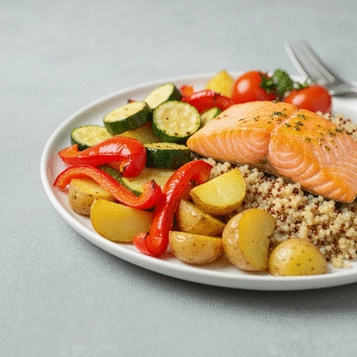 A vibrant and balanced meal, showcasing healthy food choices, with a focus on fresh ingredients, no text, no words, no typography, clean image, 8K