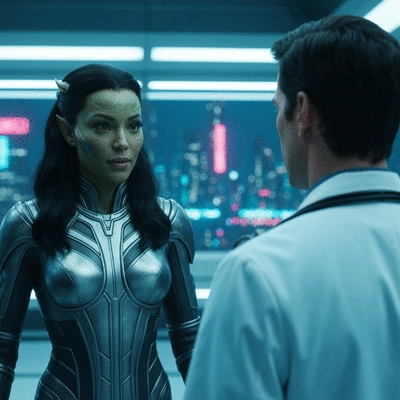 Healthcare provider discussing treatment plan with a patient in a modern clinic